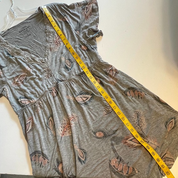 Gray Feather Print Sleep Dress - Picture 11 of 11